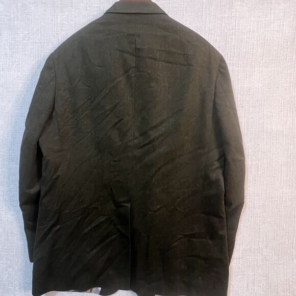 Vintage Lands’ End 46L Tiroler Loden Wool Sport Coat Made in USA Olive Green - Picture 10 of 11